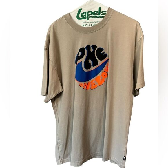 Nike Power Love Sport Crewneck Short Sleeve Loose Fit T-Shirt Beige Tan - Picture 4 of 9